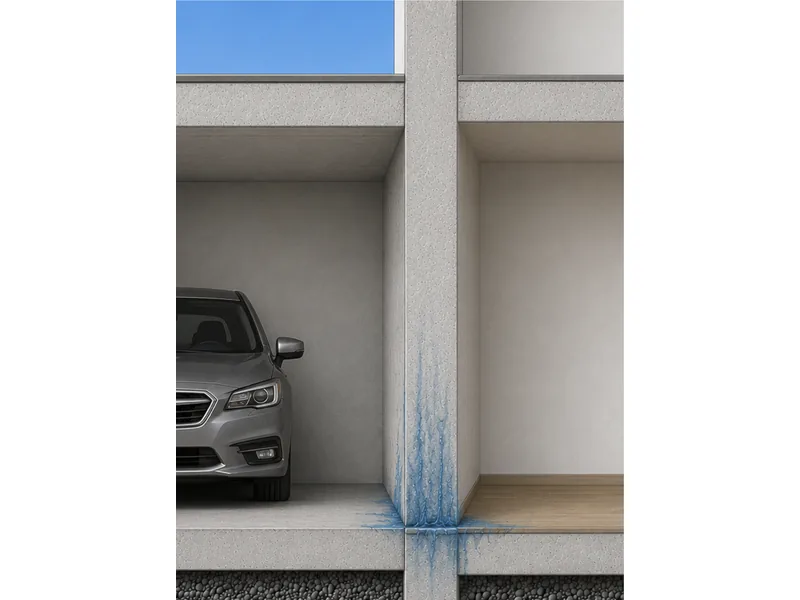 Querschnitt einer Garage
