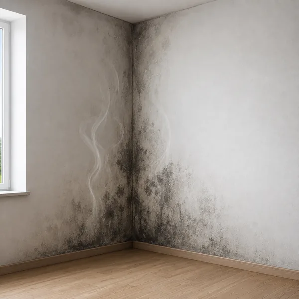 Schimmelbefall an einer Wand